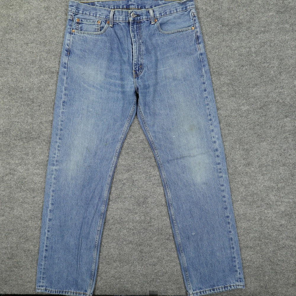 Levi's 505 Jeans Mens 38x34 Blue‎ Regular Fit Straight Leg Medium Wash Zip Fly